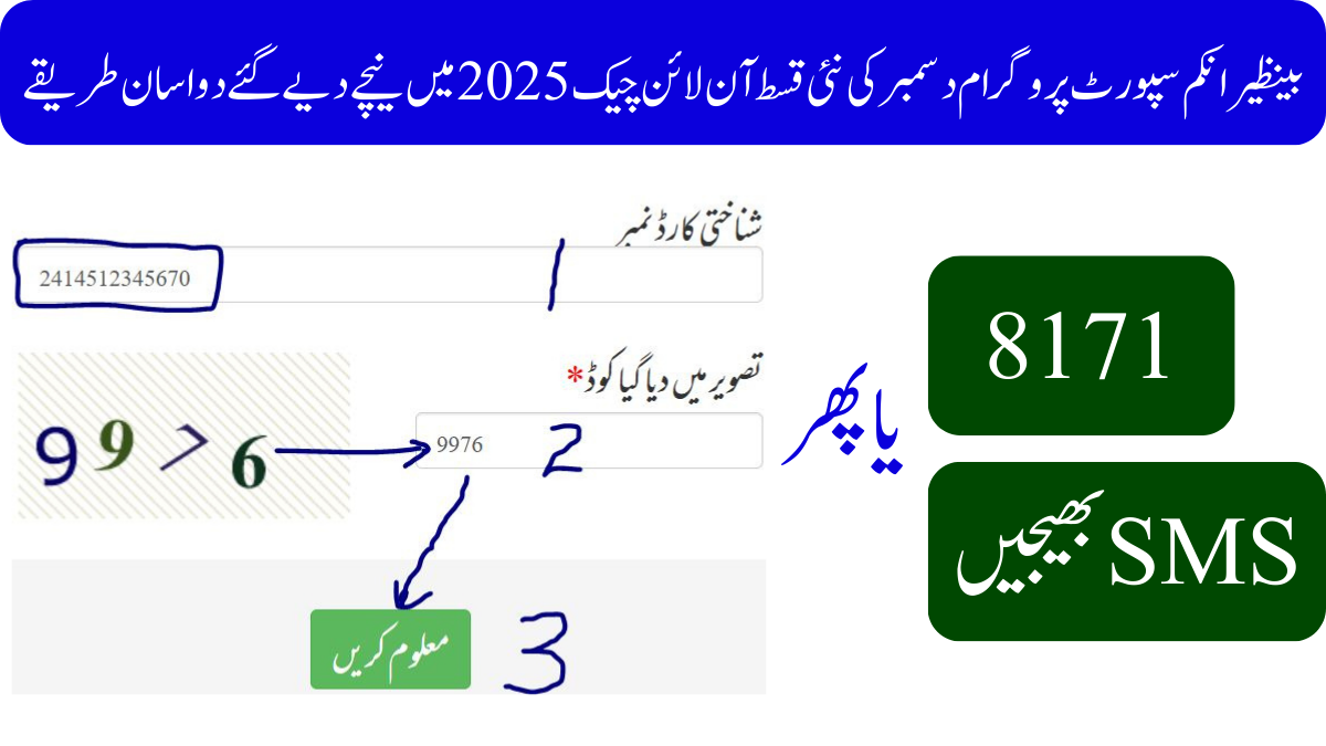 بینظیر انکم سپورٹ پروگرام نئی قسط آن لائن چیک