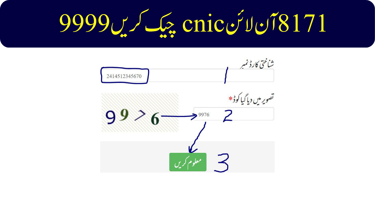8171 آن لائن cnic چیک کریں 9999