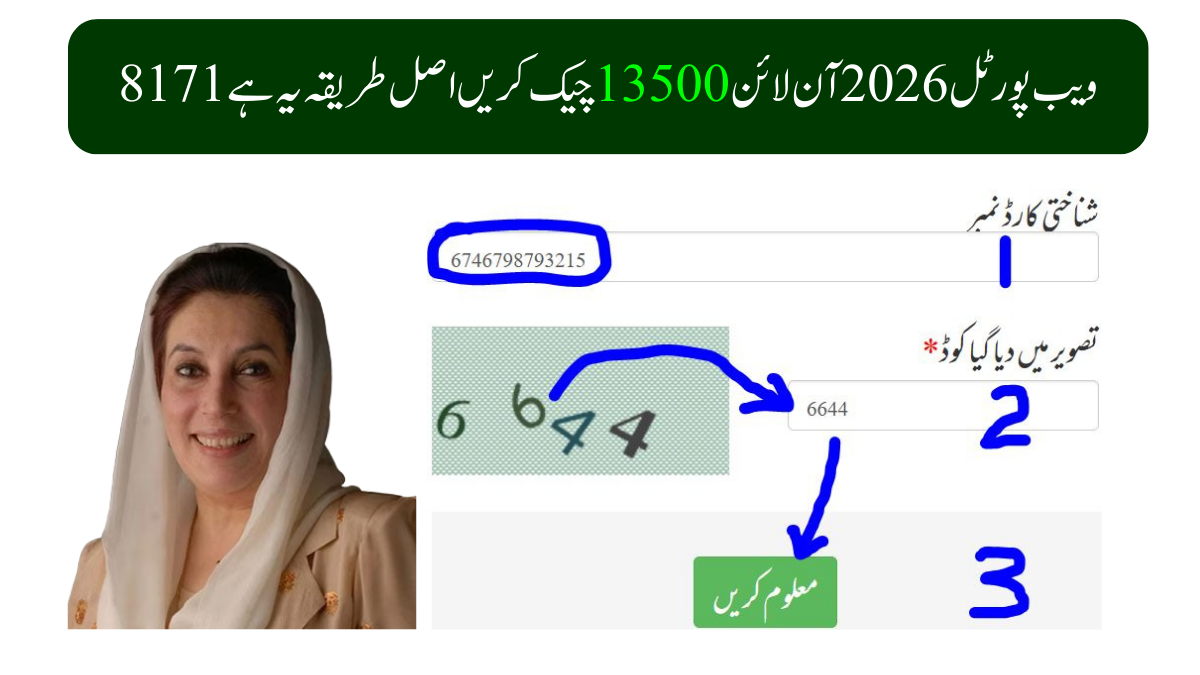 8171 ویب پورٹل 2026 آن لائن 13500 چیک کریں