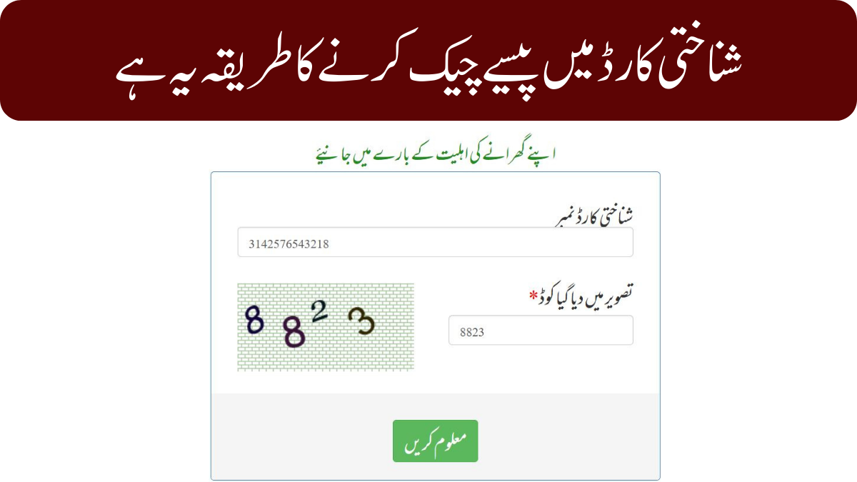 شناختی کارڈ میں پیسے چیک کرنے کا طریقہ